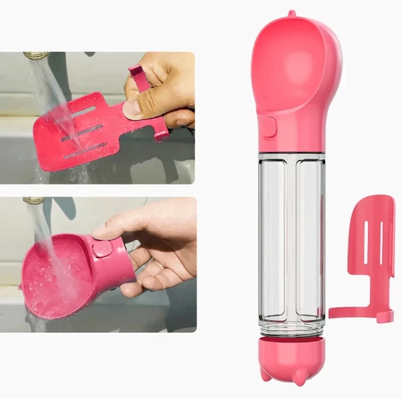 Botella de agua y dispensador de comida portátiles 3 en 1 para perros
